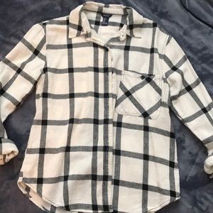 white and black flannel